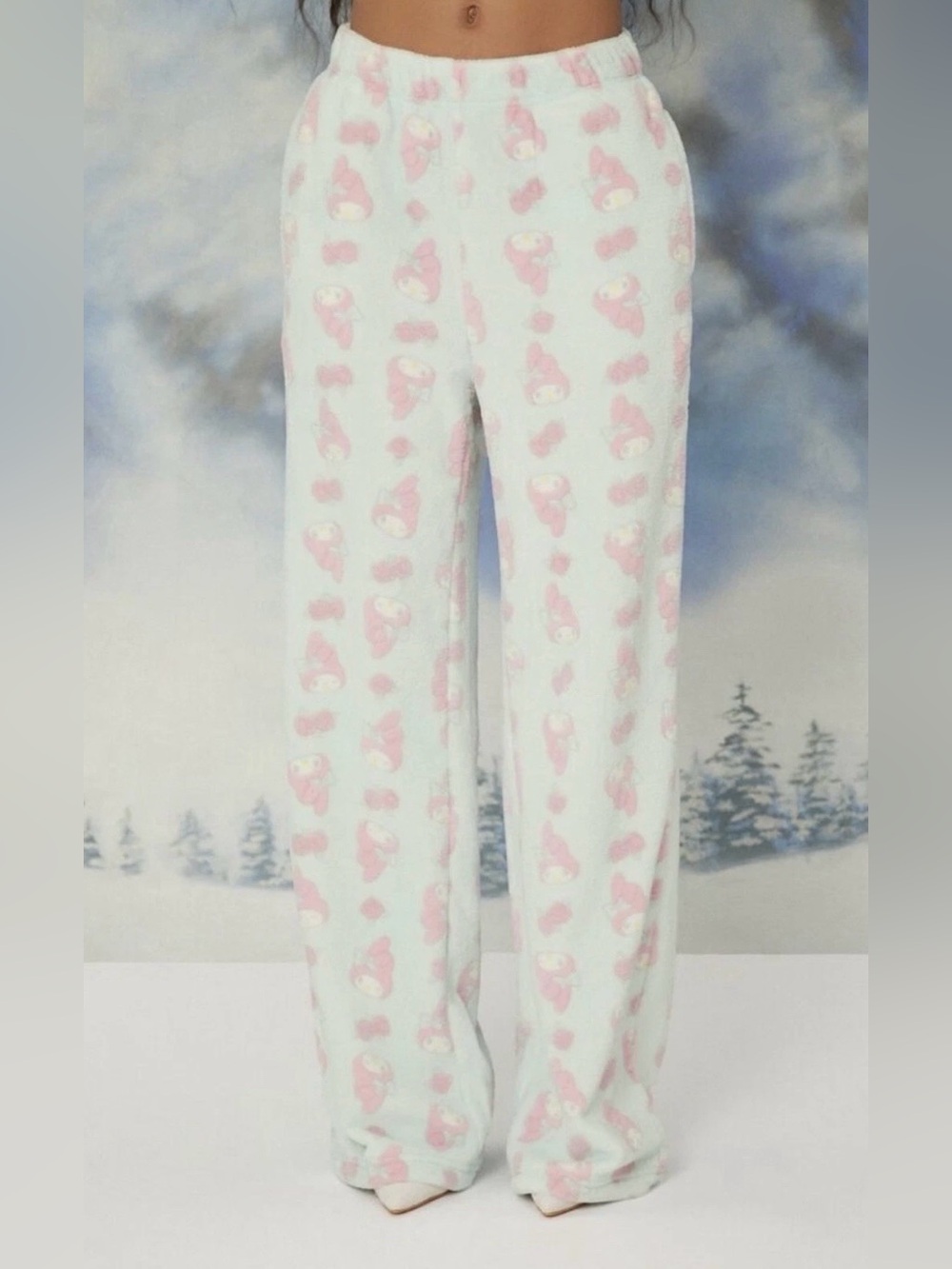 Hello Kitty X Forever 21 My Melody Fleece Fuzzy Pajama Pants Sanrio Size M NWT